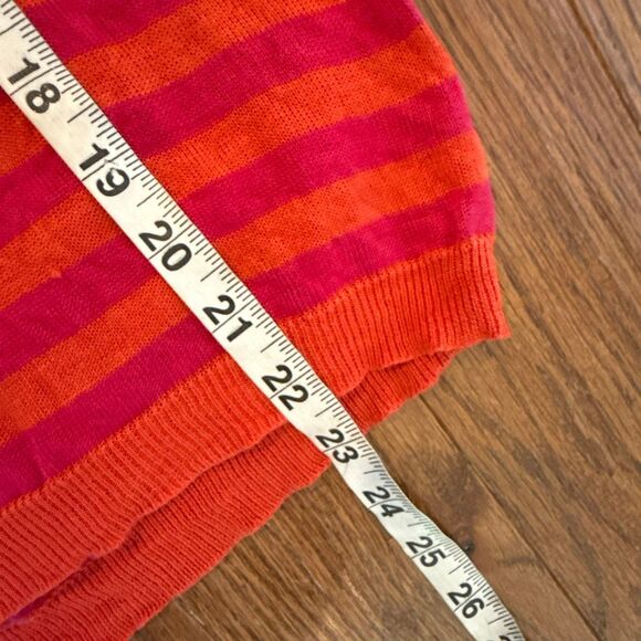 Vintage Talbots 100% silk pink and orange stripe sweater blouse small - Picture 4 of 8